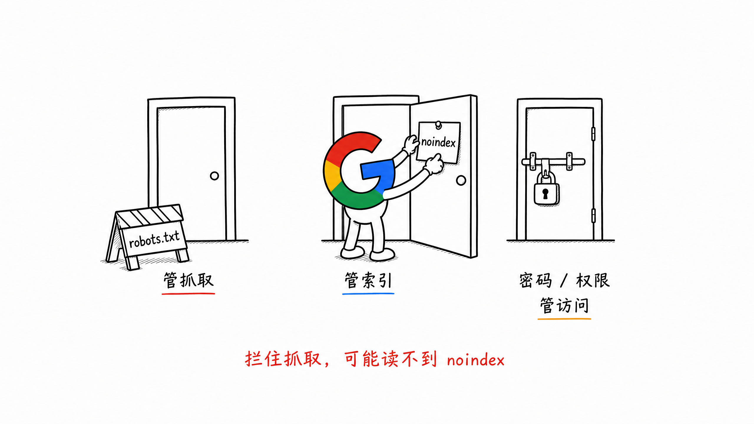 图 8-5：抓取、索引与访问的三种开关