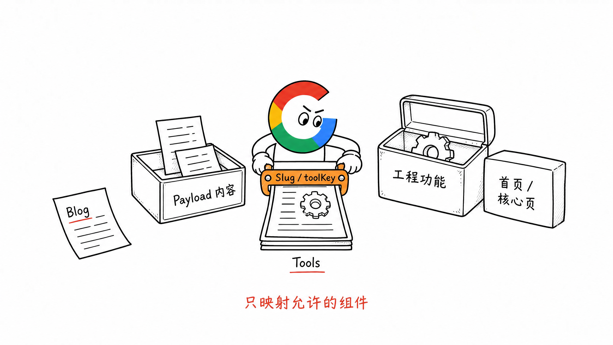 图 8-8：CMS 内容与工程功能的组合