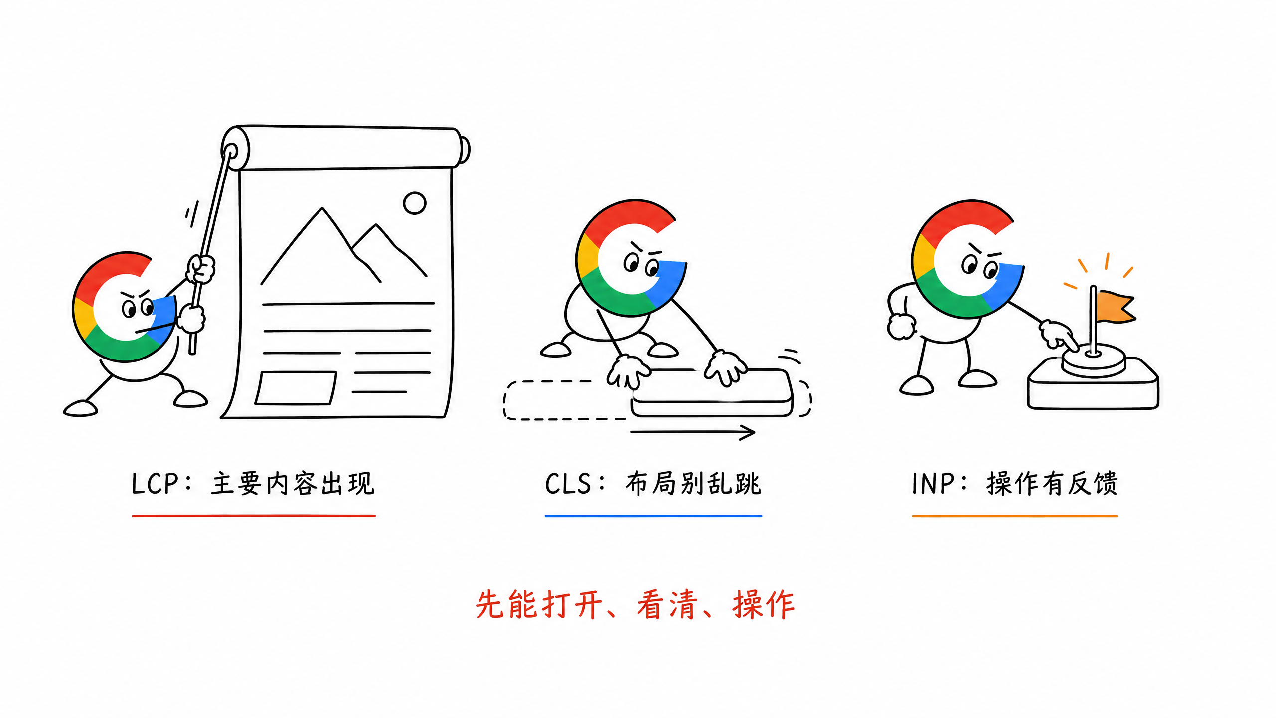 图 11-1:Core Web Vitals 三个用户场景