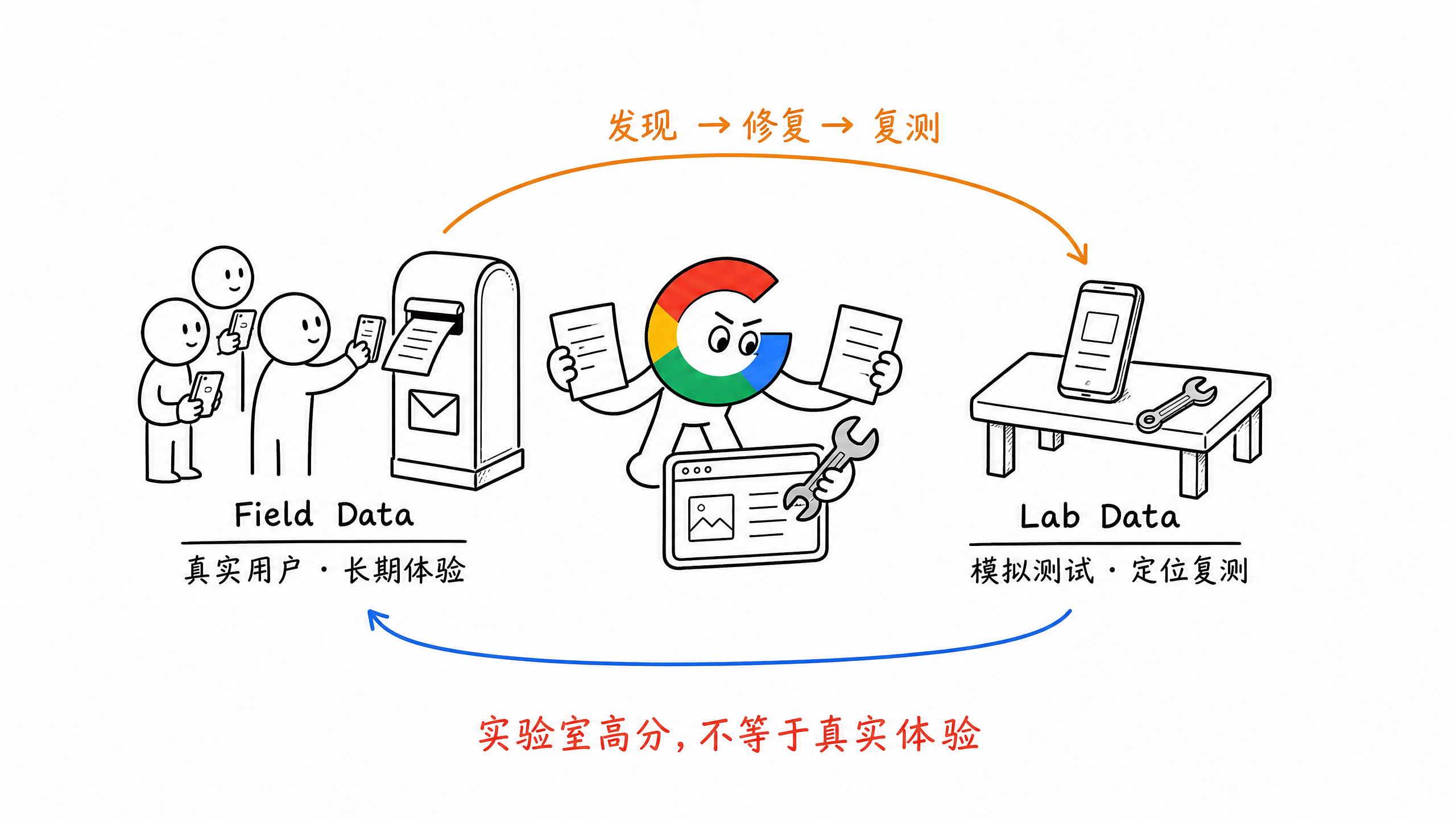 图 11-2:真实用户数据与实验室数据