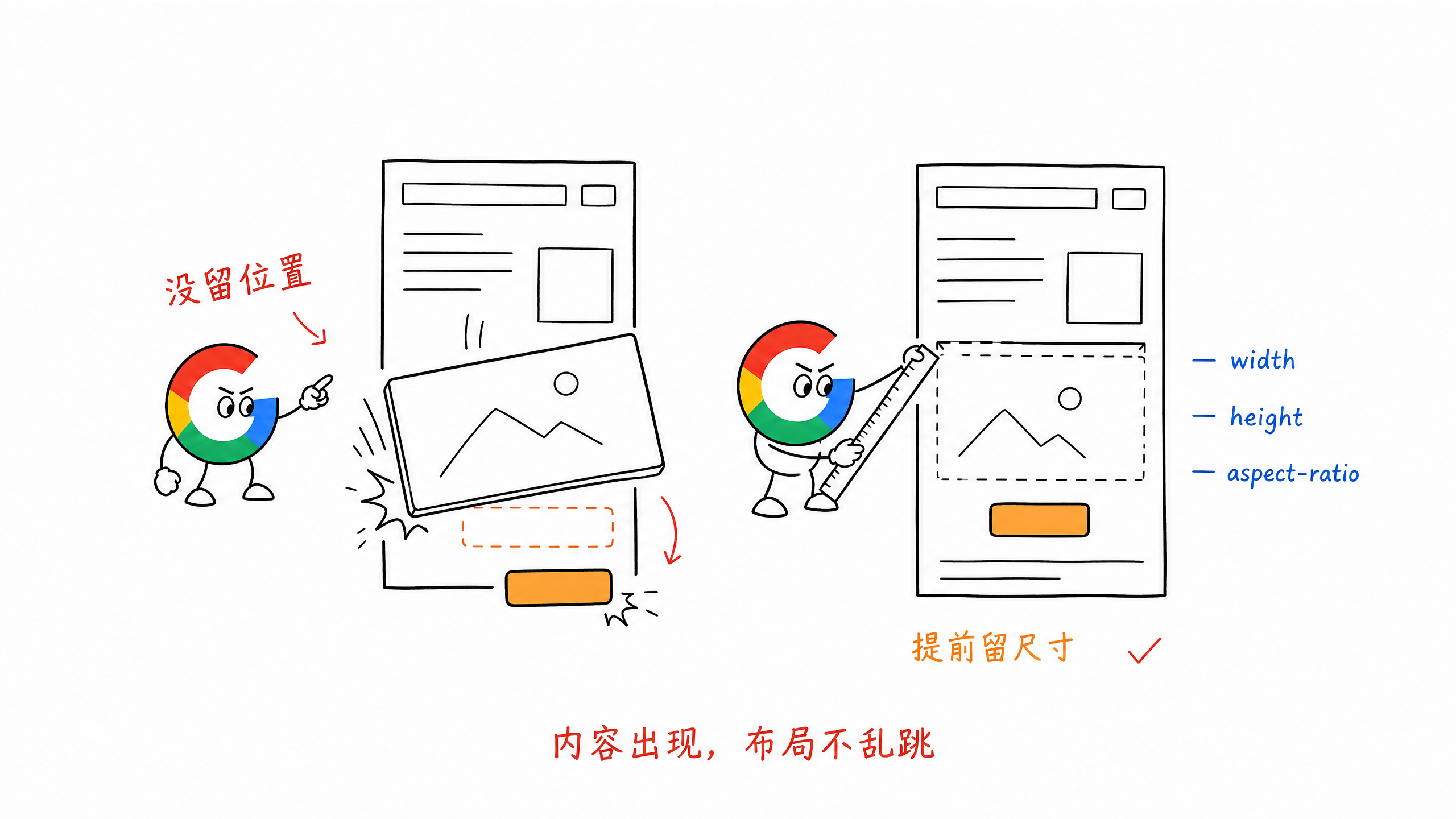 图 11-5:CLS 布局稳定性对比