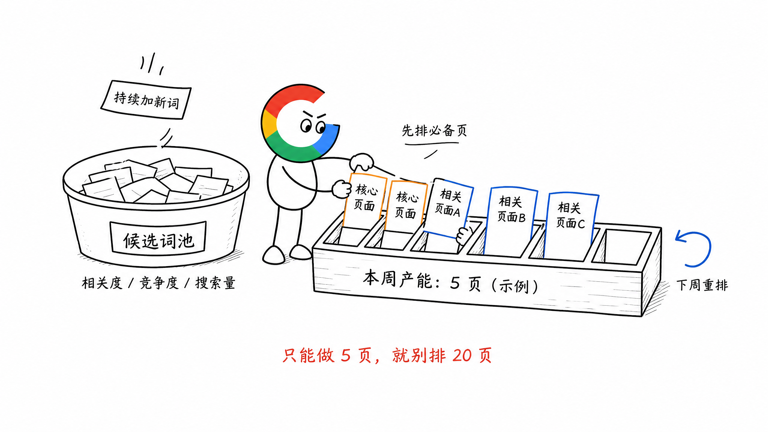 图 12-6：每周关键词排产
